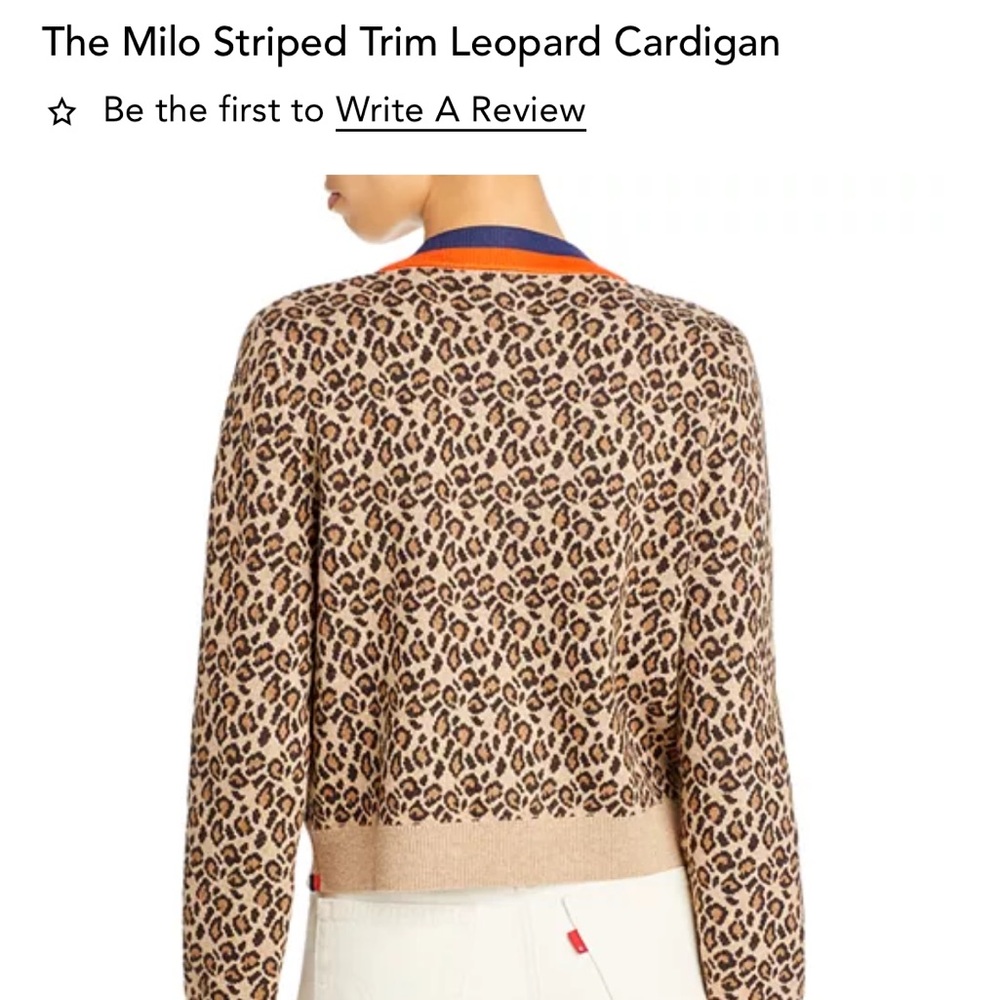 KULE Leopard Cardigan with Orange and Blue Trim - Picture 2 of 5